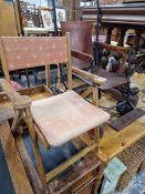 TWO CHILDS CHAIRS AND A VINTAGE OAK EWBANK SWEEPER