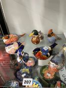 A GROUP OF SEVEN ROYAL CROWN DERBY BIRD PAPERWEIGHTS.