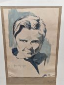 H.J GIBBS (EARLY 20th C. ENGLISH SCHOOL) PORTRAIT OF JACKIE COOPER. SIGNED WATERCOLOUR 36 x 24cms