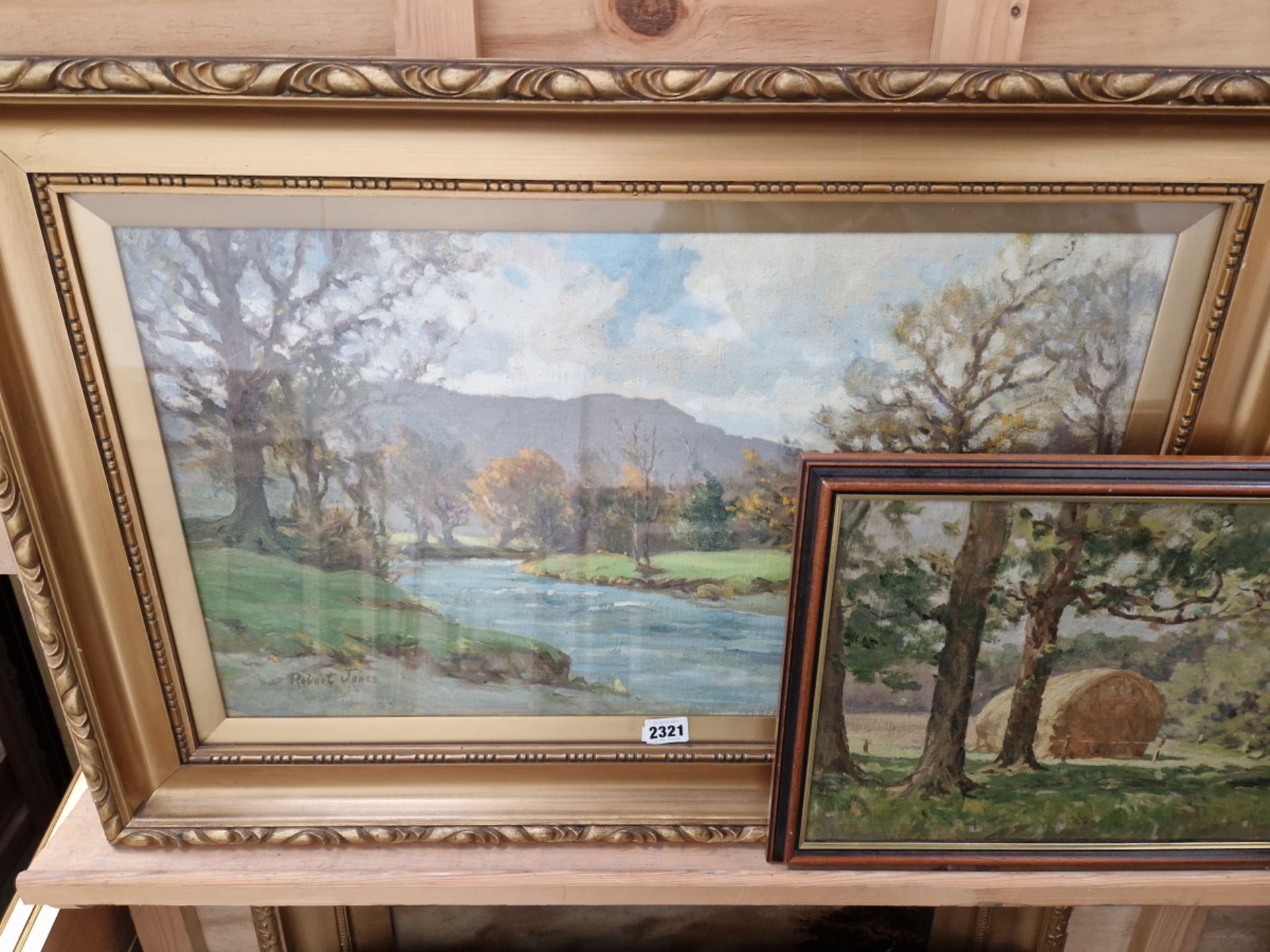 ROBERT JONES, 20th C. ENGLISH SCHOOL, THREE LANDSCAPE OIL PAINTINGS ALL SIGNED ON INSCRIBED , TWO ON - Image 5 of 7