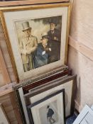 A GROUP OF VARIOUS ANTIQUE AND LATER PRINTS INCLUDING PORTRAITS, CARICATURES ETC