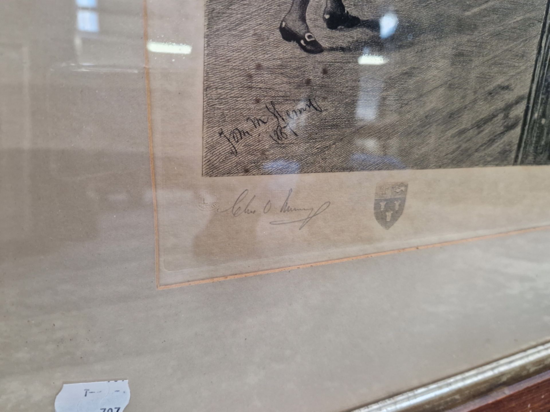 AFTER H. BROOKS A PENCIL SIGNED VINTAGE FOLIO PRINT OF A CRICKETING SCENE. 46 x 62cms TOGETHER - Image 8 of 9