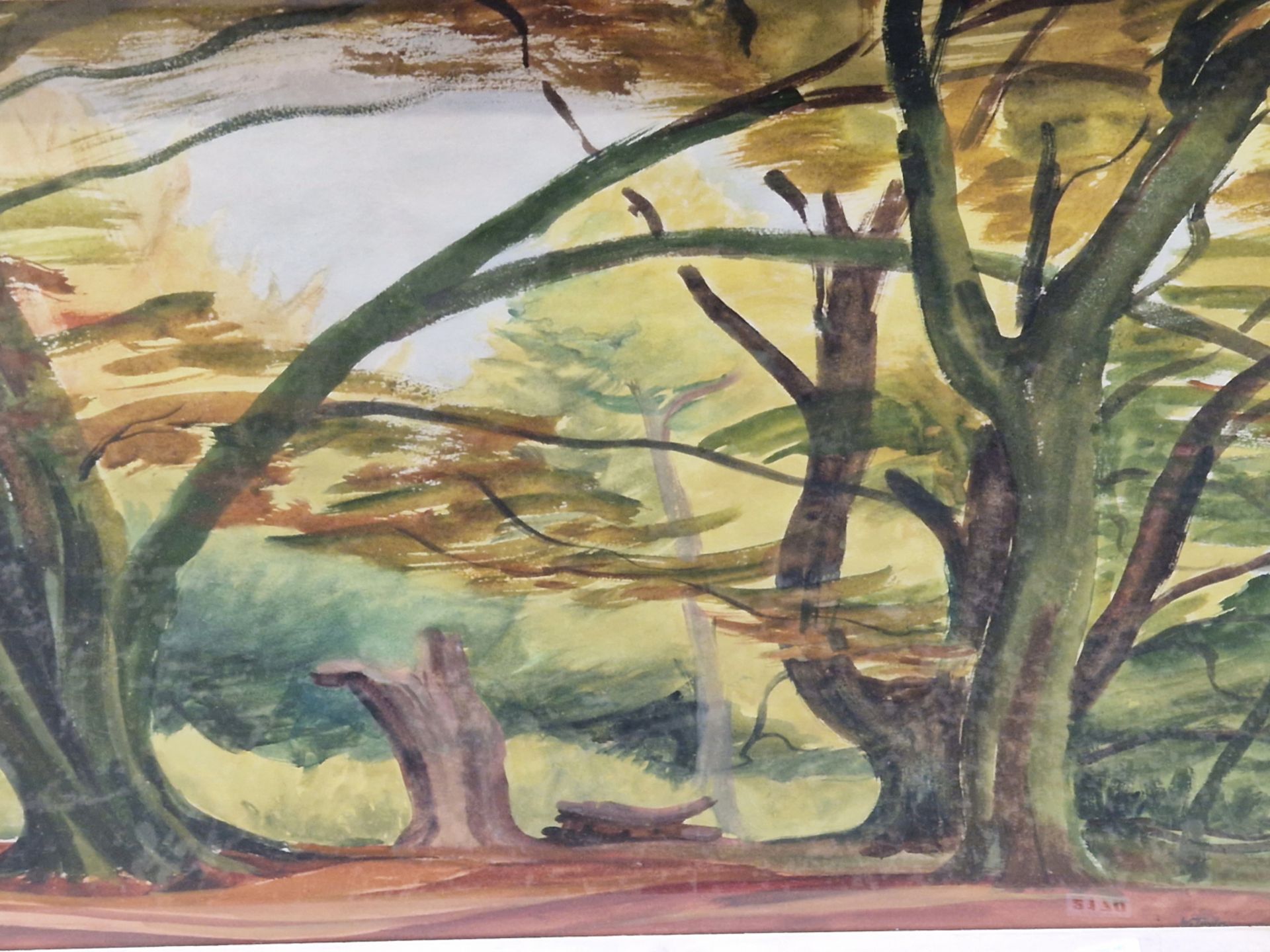 WINIFRED TAYLOR (20th C. ENGLISH SCHOOL) ARR. TREES, SIGNED, OIL ON BOARD. 54 x 71cms TOGETHER - Image 5 of 10