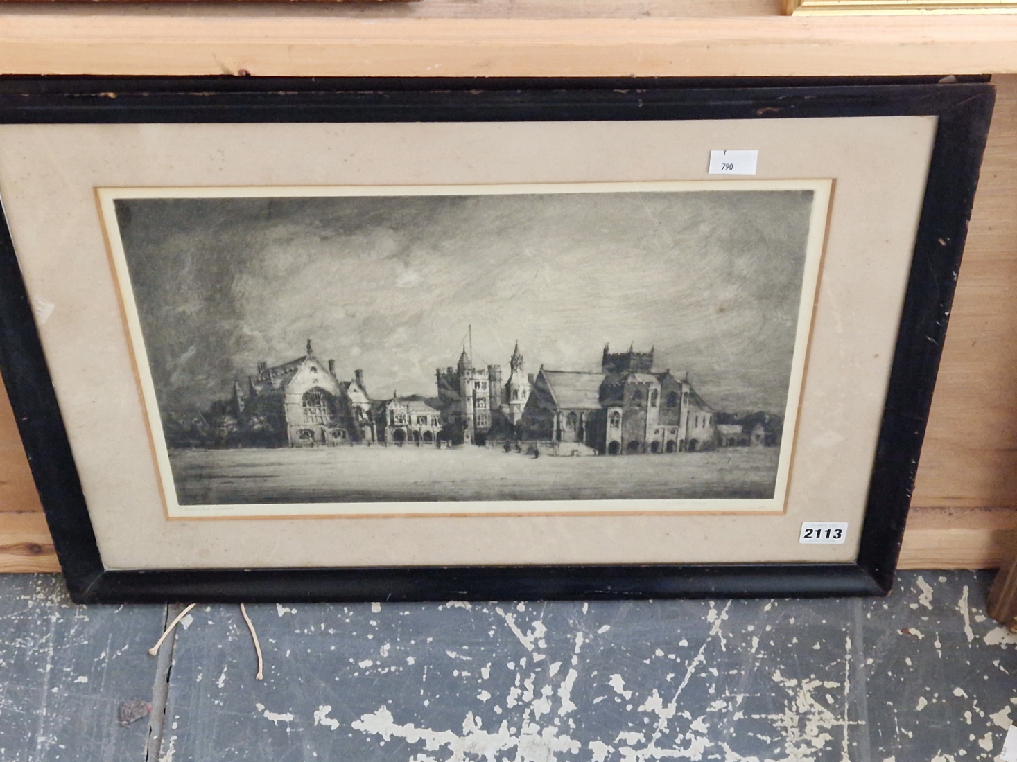 DOROTHY WOOLAND EARLY 20th C. ENGLISH SCHOOL, AN ETCHING OF CLIFTON COLLEGE GOTHIC REVIVAL SCHOOL - Image 2 of 5