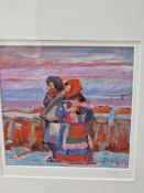 HUAYING LI (CONTEMPORARY SCHOOL) ARR. TWO SCENES OF RUSTIC FIGURES, SIGNED, WATERCOLOURS. 18 x 18cms