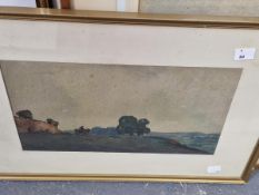 EARLY 20th C. ENGLISH SCHOOL TWO RIVER LANDSCAPES, ONE SIGNED INDISTINCTLY. LARGEST 25 x 34cms