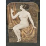 AFTER GUSTAVE BRISGAND 1867 - 1944. VANITY, LIMITED EDITION COLOUR PRINT 28 x 16cms