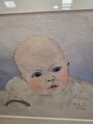 M. LESTER ENGLISH 20th C. SCHOOL PORTRAIT OF HELEN, SIGNED WATER COLOUR 17 x 20cms, TOGETHER WITH