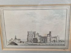 TWO LATE 18th/EARLY 19th CENTURY ENGLISH LANDSCAPE WATERCOLOURS. ONE OF RUINS ATTRIBUTED TO F.
