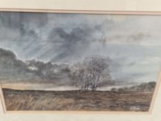 KEN MESSER 20th C. ENGLISH SCHOOL. ARR. A PAIR OF OXFORDSHIRE LANDSCAPES, SIGNED, WATERCOLOURS. 29 x