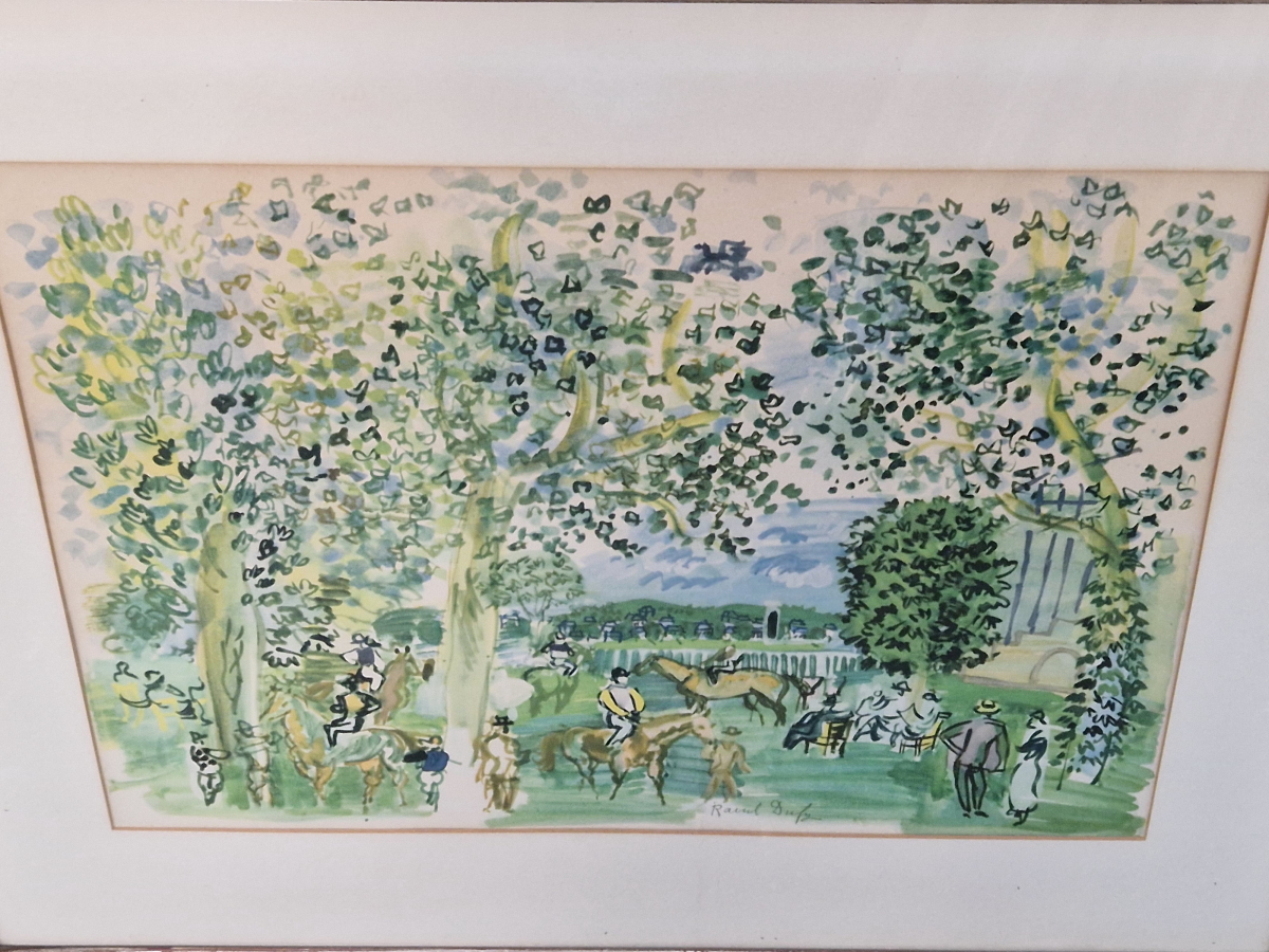 AFTER RAOUL DUFY TWO COLOUR PRINTS OF HORSES IN LANDSCAPES. LARGEST 30 x 76cms (2) - Image 4 of 4