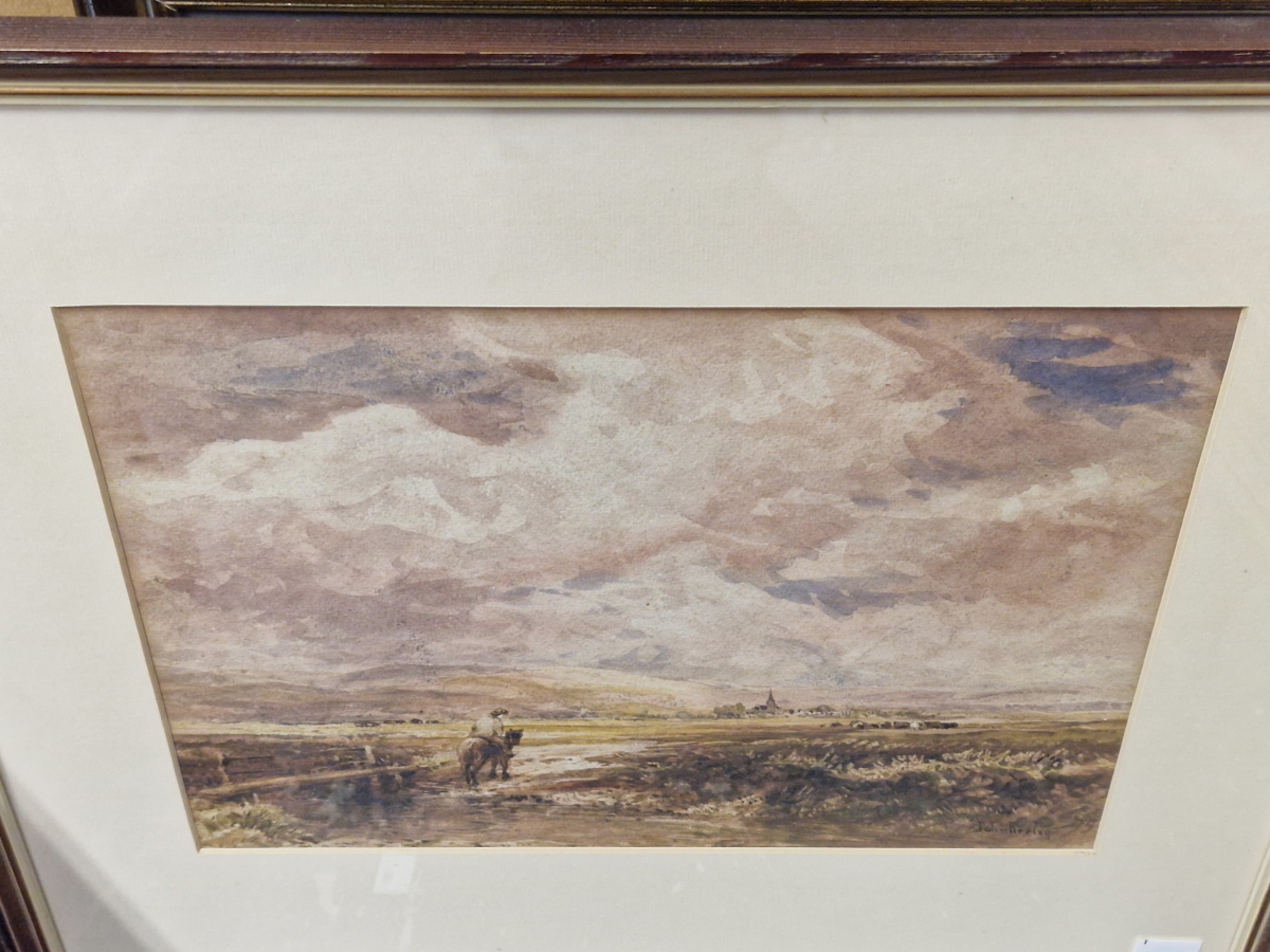 JOHN KEELEY (19th/20th C. ENGLISH SCHOOL) FOUR WATERCOLOUR LANDSCAPES, SIGNED. LARGEST 26 x 36cms ( - Image 4 of 4