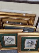 A GROUP OF ANTIQUE AND LATER DECORATIVE PRINTS INCLUDING PORTRAITS, LANDSCAPES ETC. SOME UNFRAMED
