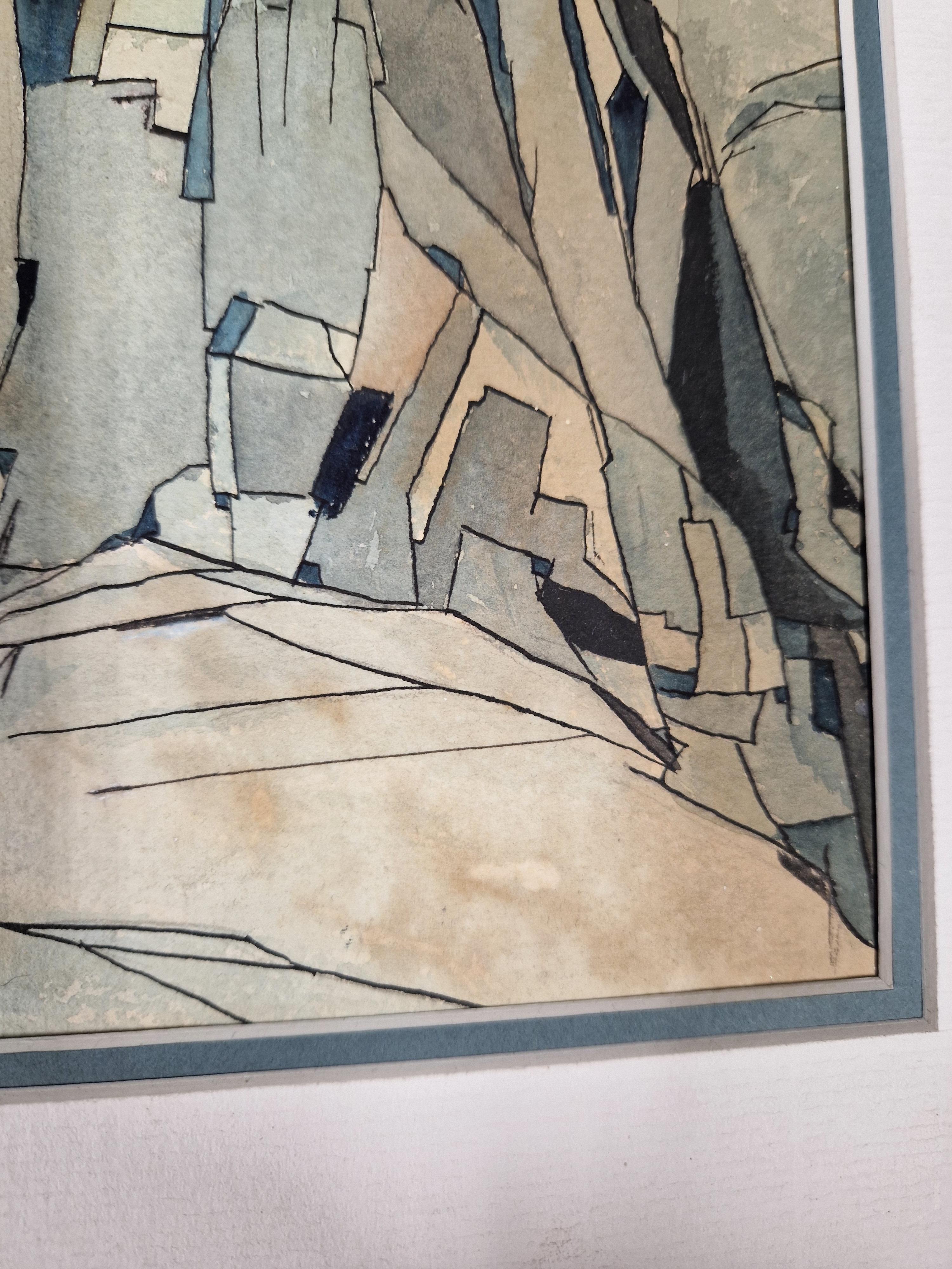 MANNER OF KYFFIN WILLIAMS (20th C. BRITISH SCHOOL) THE ROCK FACE, INITIALLED, WATERCOLOUR. 31 x - Image 3 of 8