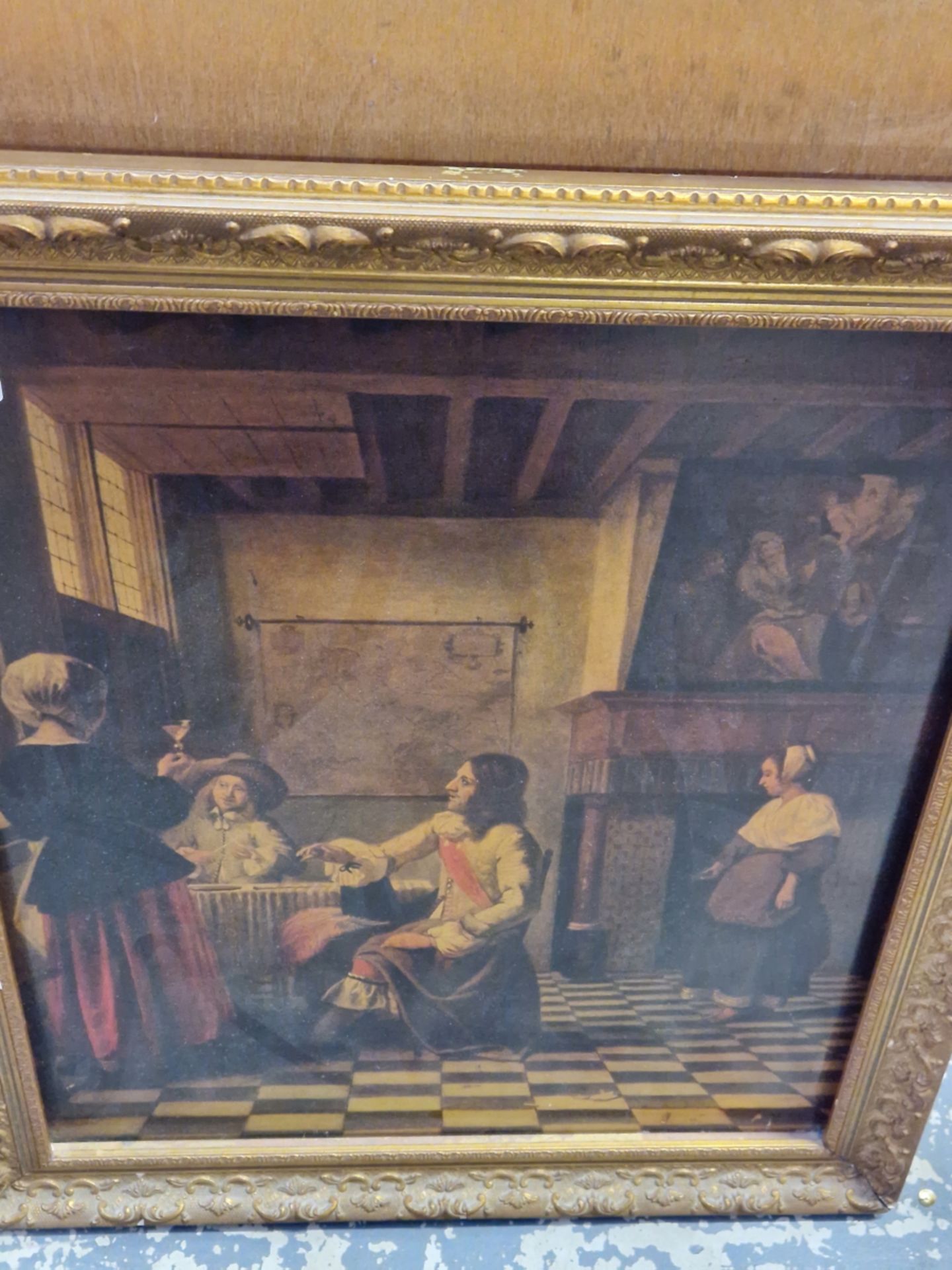 A GILT FRAMED DECORATIVE PICTURE AFTER THE OLD MASTERS