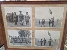 A GROUP OF FOUR VINTAGE EARLY 20th C. MILITARY PHOTOGRAPHS, VARIOUSLY INSCRIBED AND DATED, FRAMED AS