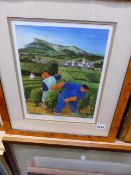 AFTER MARGARET LOXTON. FOUR PENCIL SIGNED COLOUR PRINTS OF FRENCH VINEYARDS, TOGETHER WITH A