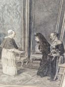EDUARD (EARLY 20th.C SCHOOL) A PAPAL MEETING, SIGNED, WATERCOLOUR. 33 x 24cms