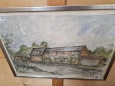 JAGO STONE CHIPPING WARDEN, SIGNED, WATERCOLOUR. 39 x 53cms
