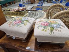 A PAIR OF VICTORIAN FOOTSTOOLS