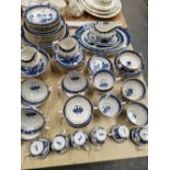 BOOTHS REAL WILLOW PATTERN DINNER WARES WITH GILT RIMS