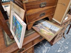 A QUANTITY OF VARIOUS PICTURES, INCLUDING OIL PAINTINGS AND NEEDLE WORKS.