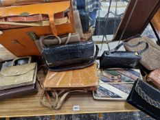 A COLLECTION OF LADYS HANDBAGS, MAINLY LEATHER