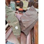 TWO CLARKSON AND CLEGG SIZE 2 LEATHER AND KHAKI JERKINS