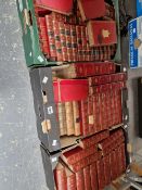 LEATHER BOUND BOOKS, DICKENS, THE WAVERLEY NOVELS, CAMPBELLS HISTORY OF ENGLAND, ETC.