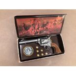 A VINTAGE REPLICA COLT ARMY 45 IN ORIGINAL BOX.