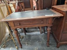 A SMALL VICTORIAN MAHOGANY WRITING TABLE IN THE MANNER OF GILLOWS.