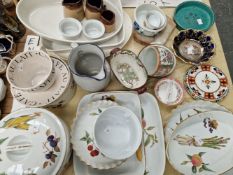 WORCESTER EVESHAM AND OTHER DINNER WARES, A CANTON BOWL, A GUSTAVSBERG ARGENTA DISH, ETC.
