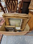 A PAIR OF OVAL OIL PORTRAITS, AN OIL LANDSCAPE, VARIOUS B PRINTS AND A PAIR OF GILT FRAMES