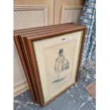 FOUR FRAMED PRINTS OF MILITARY DRUMMERS