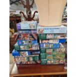 FIFTEEN BOXES OF JIGSAW PUZZLES