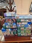 FIFTEEN BOXES OF JIGSAW PUZZLES