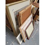 A QUANTITY OF VARIOUS DECORATIVE FURNISHING PRINTS, PAINTINGS, ETC.