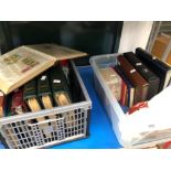 AN EXTENSIVE COLLECTION OF STAMP ALBUMS AND LOOSE STAMPS.