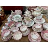 A COLLECTION OF PINK LUSTRE TEA WARES