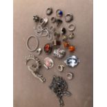 A COLLECTION OF STERLING AND CONTINENTAL SILVER JEWELLERY, VARIOUS FINENESS. GROSS WEIGHT 320.9grms.