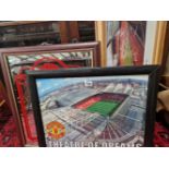 THREE FRAMES OF MANCHESTER UNITED MEMORABLIA