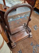 A LARGE VICTORIAN DRESSING TABLE SWING MIRROR.