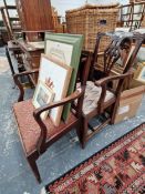 TWO 19th C. MAHOGANY ELBOW CHAIRS