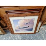 FOUR FRAMED PRINTS OF AEROPLANES