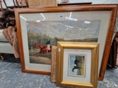 A PAIR OF PRINTS OF THE 1833 GOODWOOD GOLD CUP TOGETHER WITH ANOTHER PAIR OF RACING PRINTS