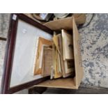 A BOX OF VARIOUS PRINTS AND PICTURES