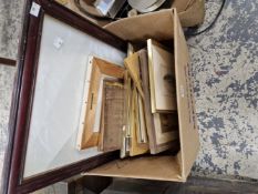 A BOX OF VARIOUS PRINTS AND PICTURES