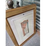 THREE FRAMED GARDE MEUBLE PRINTS OF CURTAIN DESIGNS