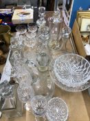 DECANTERS, DRINKING GLASS AND BOWLS