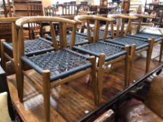 A SET OF EIGHT MID CENTURY DINING CHAIRS PROBABLY DANISH